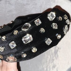 Piper K Black Velvet Headband with Rhinestones BRAND NEW RT Lm